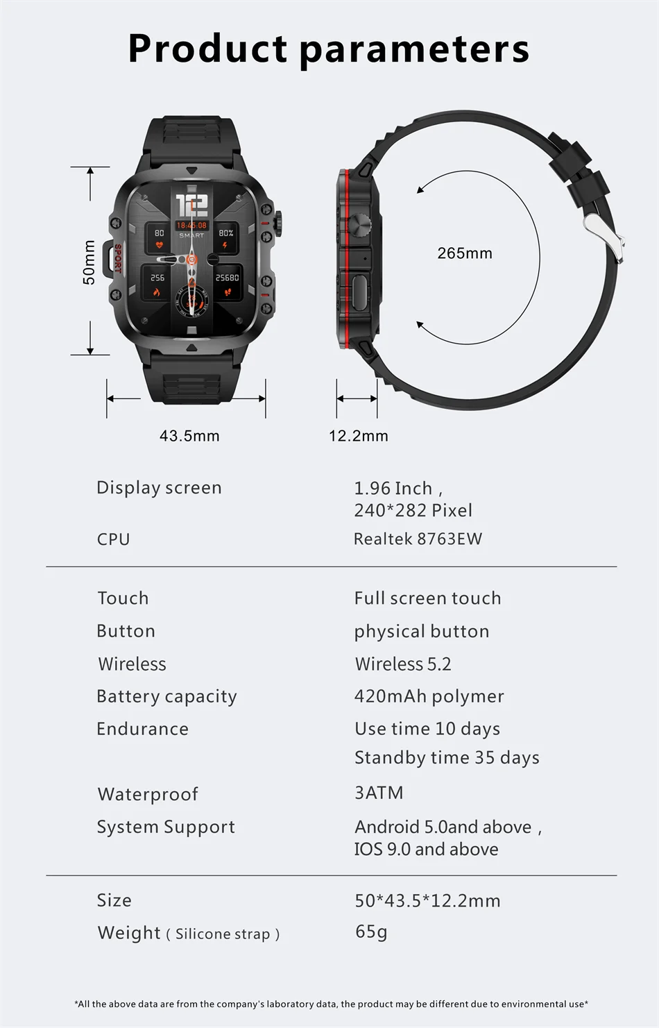 Military Mens Smartwatch