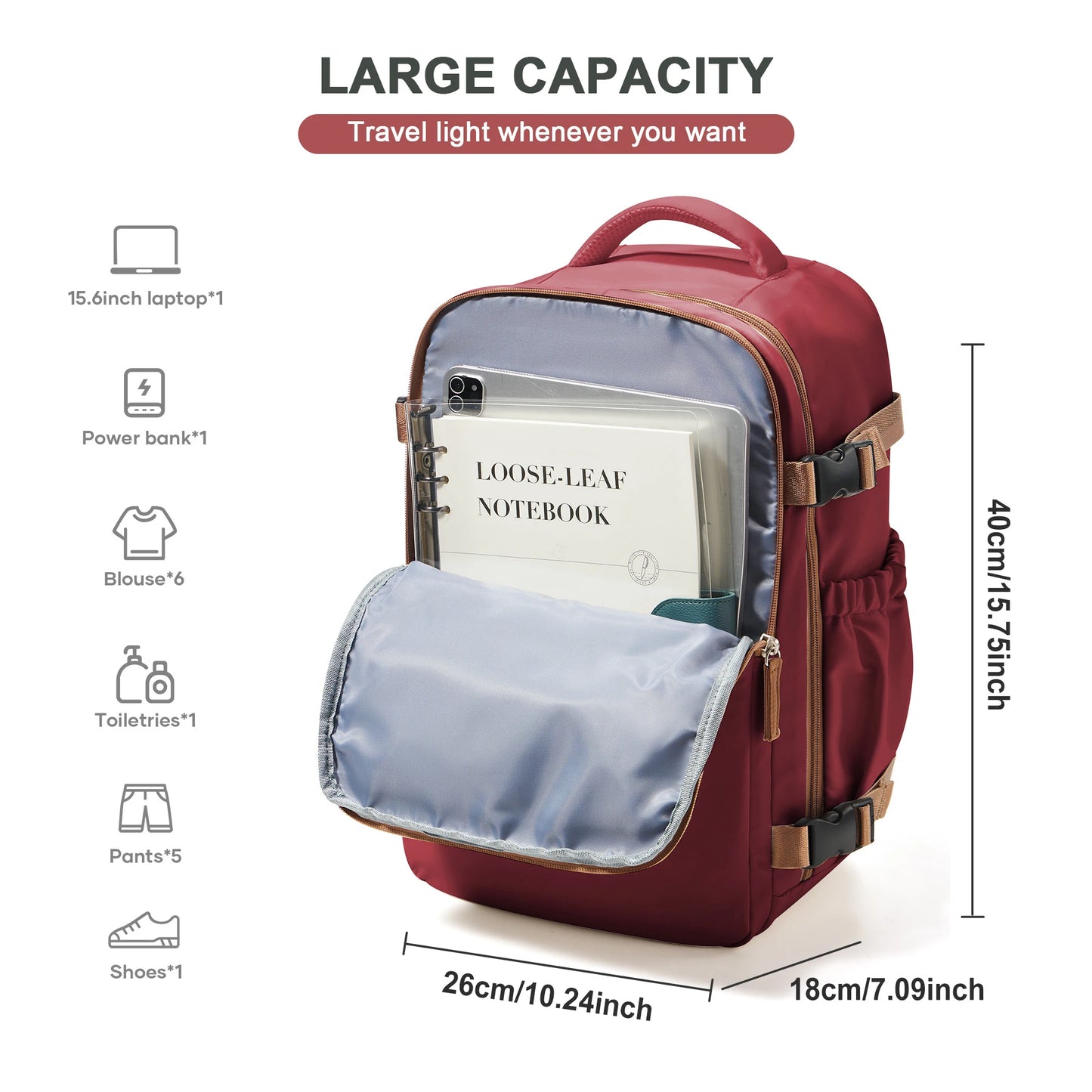 Travel Backpack 15.6 inch Laptop