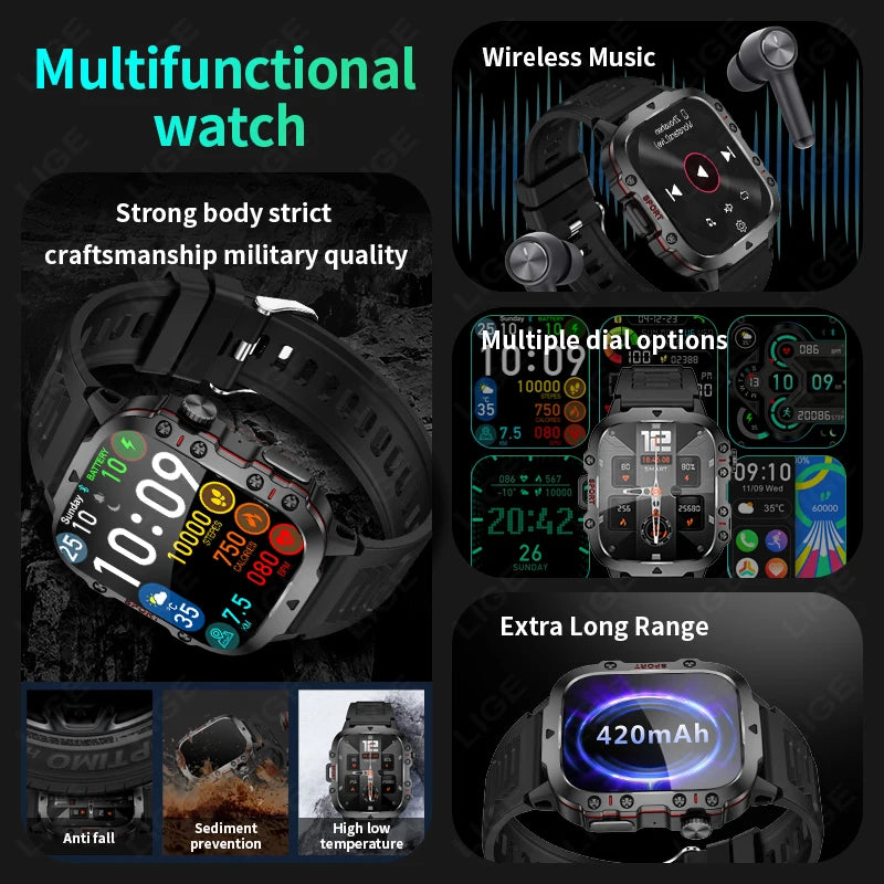 Military Mens Smartwatch